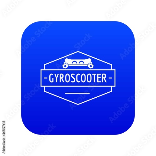 Battery gyro scooter icon blue vector isolated on white background
