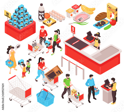 Supermarket Isometric Set 