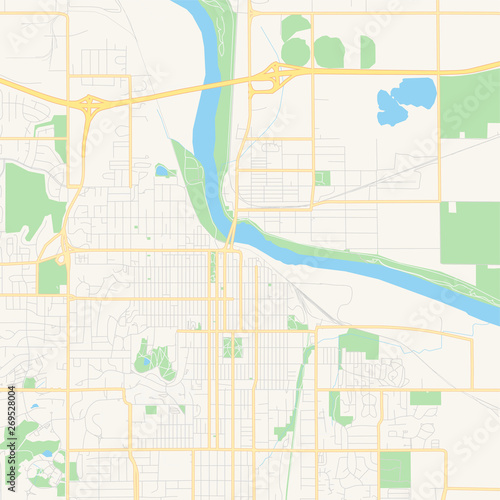 Empty vector map of Lawrence, Kansas, USA
