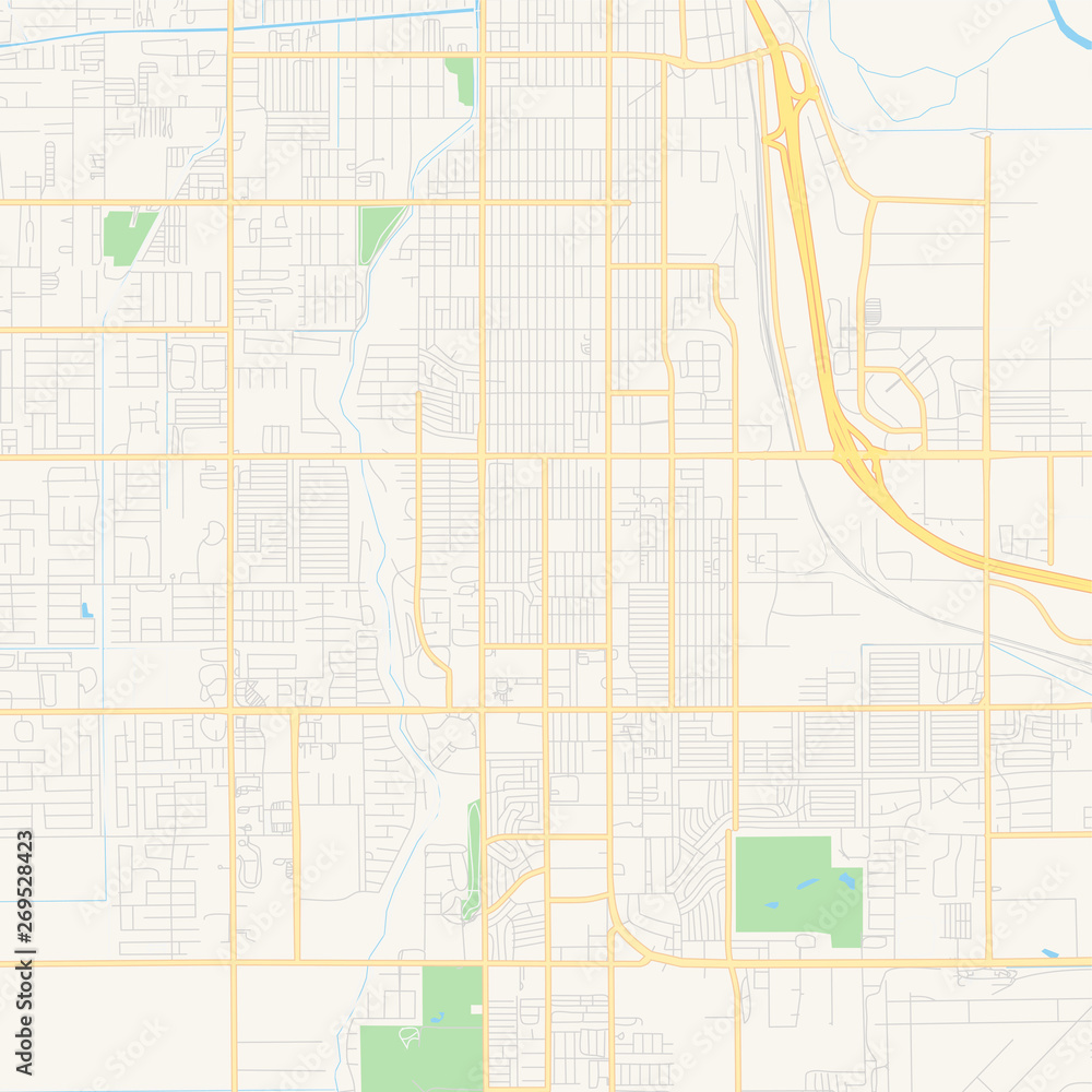 Empty vector map of Yuma, Arizona, USA