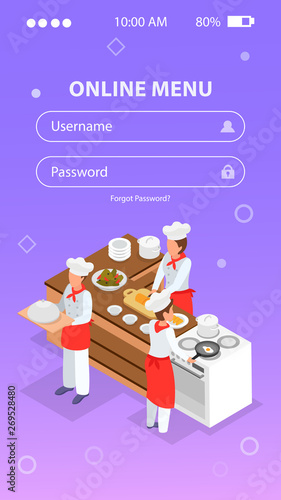 Cooking Isometric Background