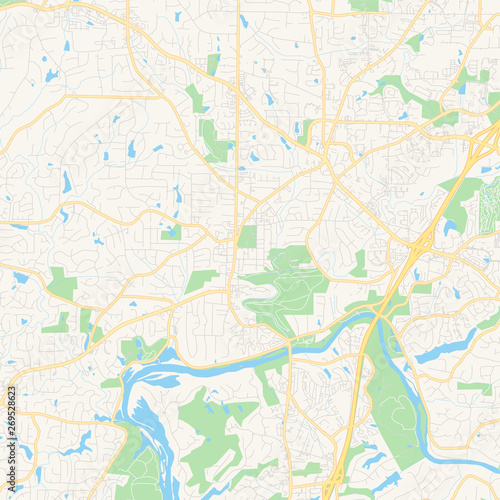 Empty vector map of Roswell, Georgia, USA