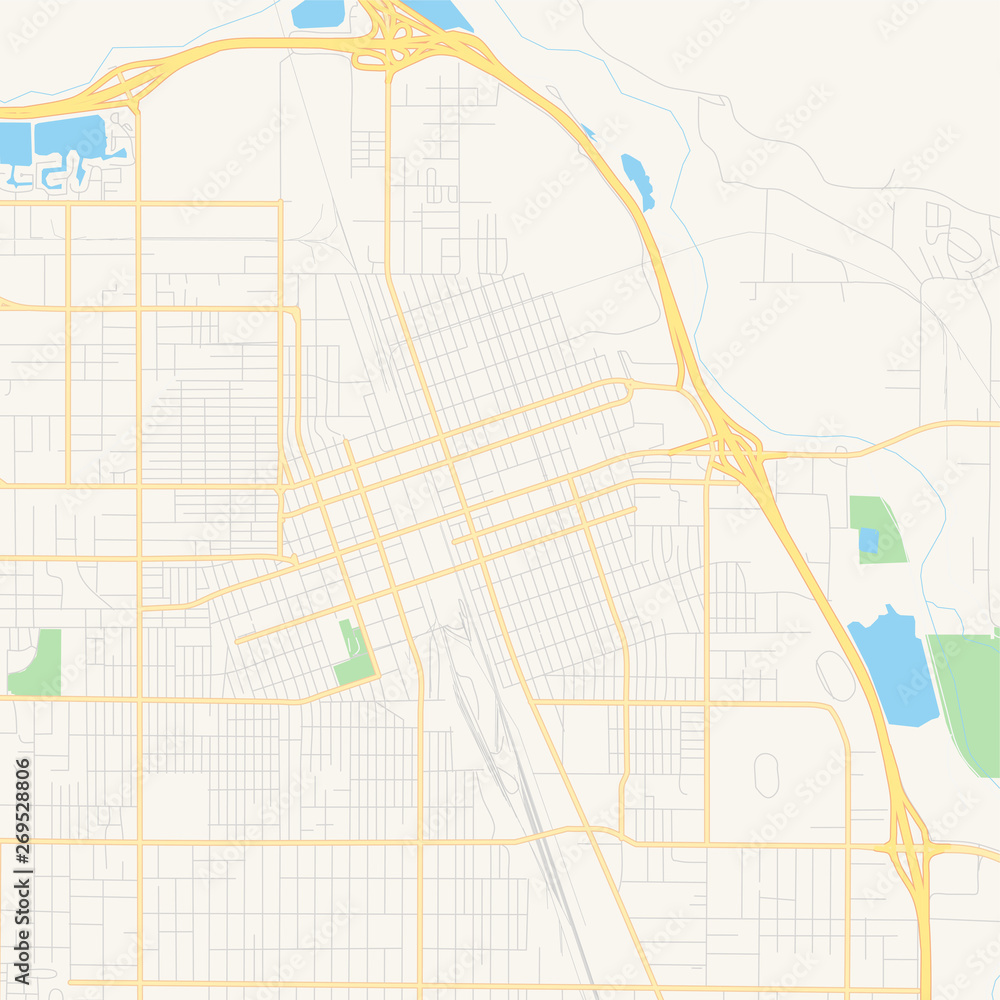 Empty vector map of Yakima, Washington, USA