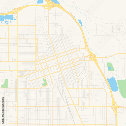 Empty vector map of Yakima, Washington, USA photo