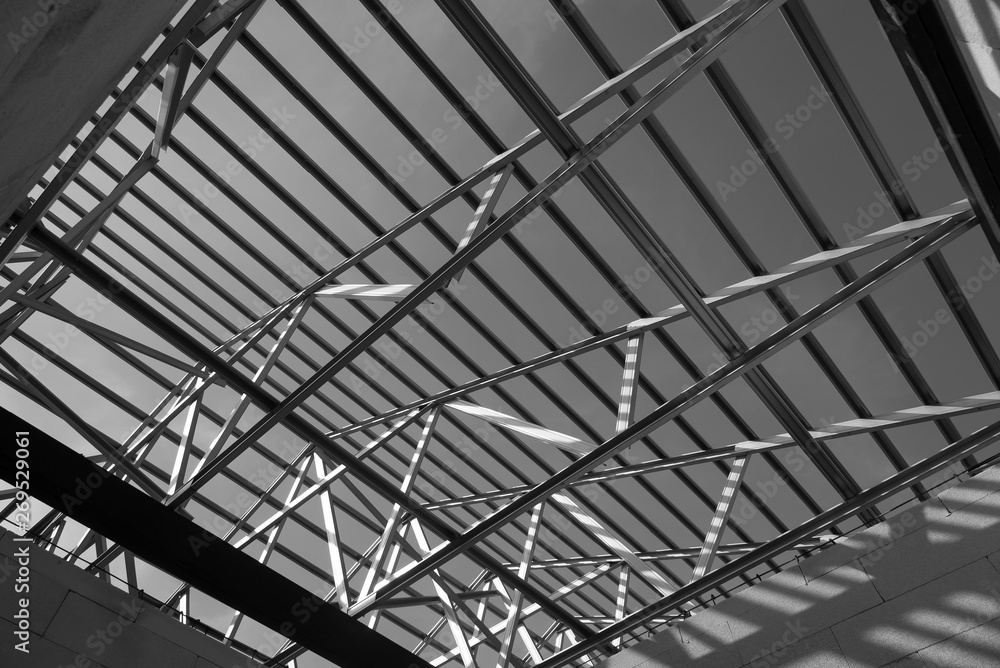 Structure of steel roof frame. Structure of steel roof frame.