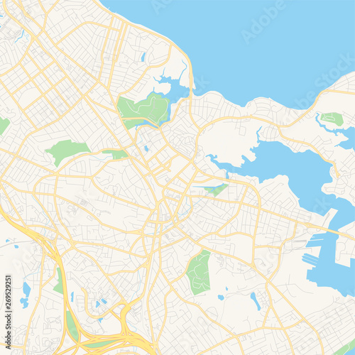 Empty vector map of Quincy, Massachusetts, USA