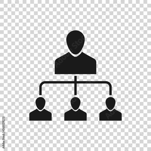 Grey Referral marketing icon isolated on transparent background. Network marketing, business partnership, referral program strategy. Vector Illustration