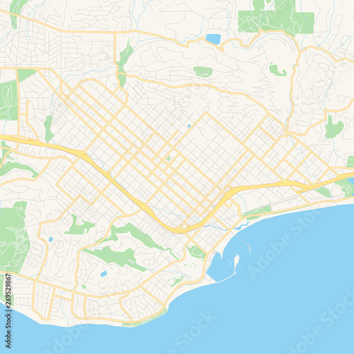 Empty vector map of Santa Barbara  California  USA