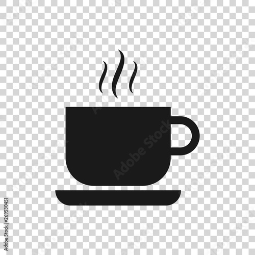 Grey Coffee cup icon isolated on transparent background. Tea cup. Hot drink coffee. Vector Illustration