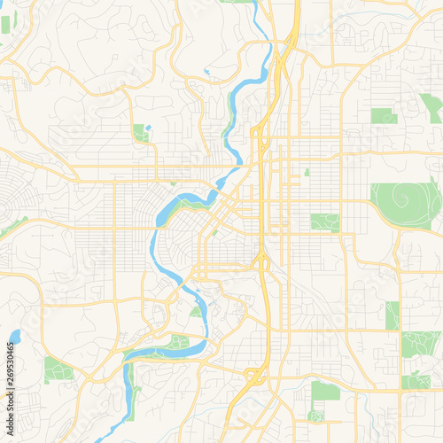 Empty vector map of Bend  Oregon  USA