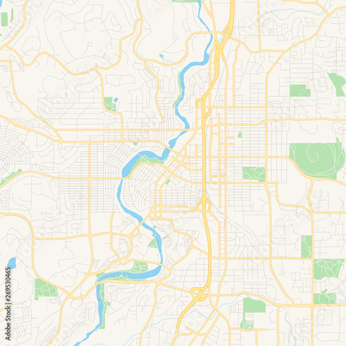 Empty vector map of Bend, Oregon, USA