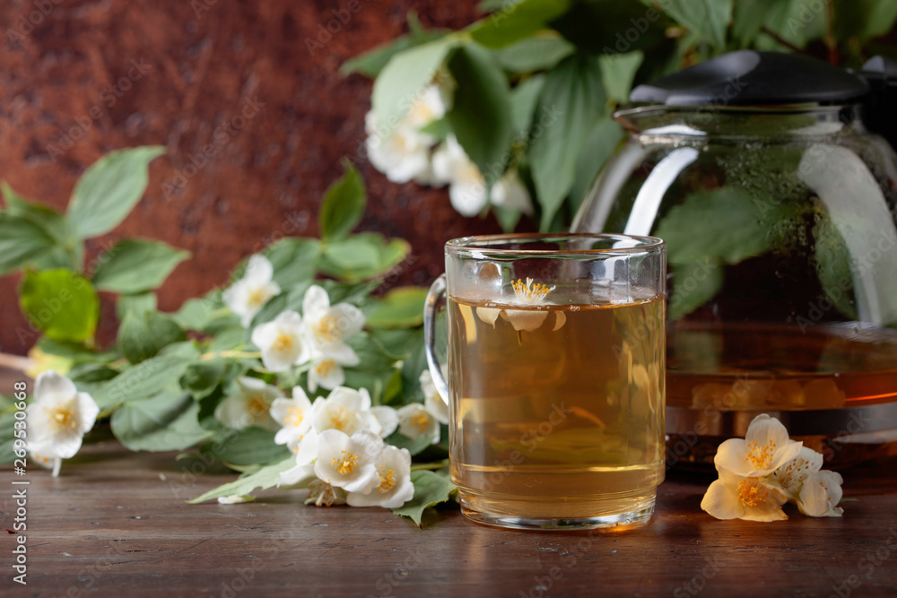 Green tea with jasmine . Green tea with jasmine .