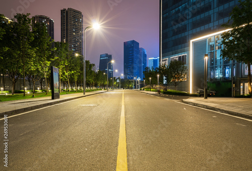 Office buildings and highways at night in the financial center  chongqing  China