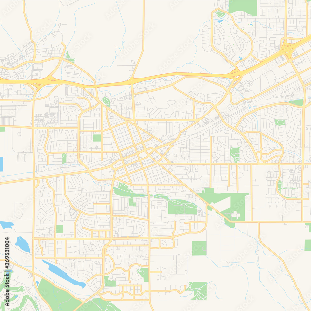 Empty vector map of Livermore, California, USA