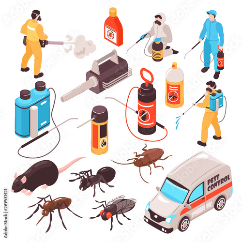 Pest Control Isometric Set 