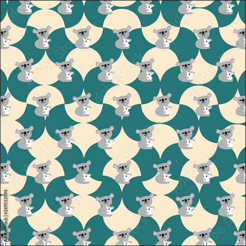  bear and background with circles. 