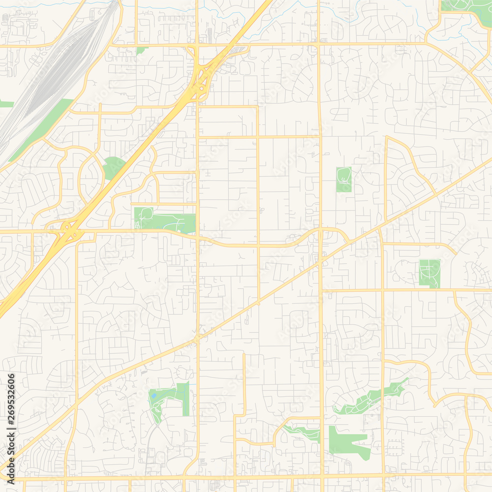 Empty vector map of Citrus Heights, California, USA