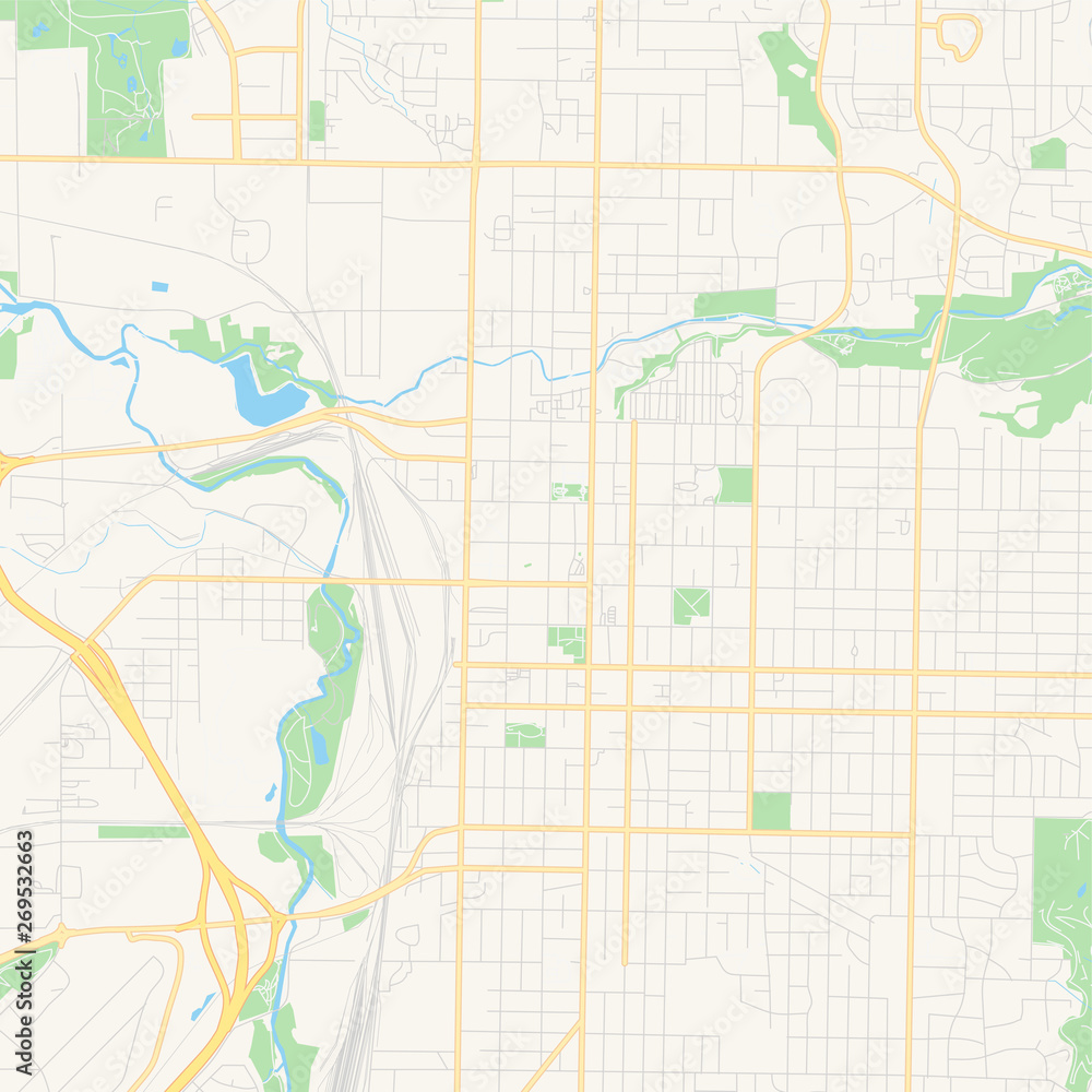Empty vector map of Ogden, Utah, USA