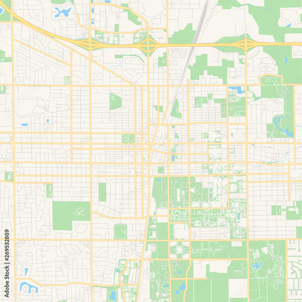 Empty vector map of Champaign, Illinois, USA