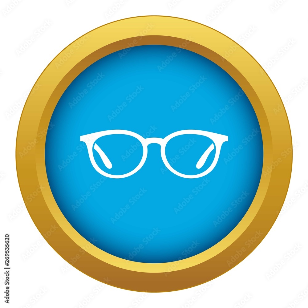 Glasses icon blue vector isolated on white background for any design