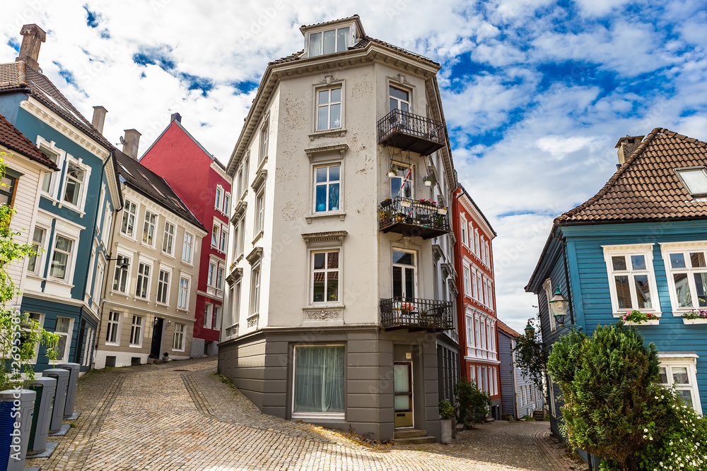 Traditional norwegian house in old part of Bergen.  Norway.