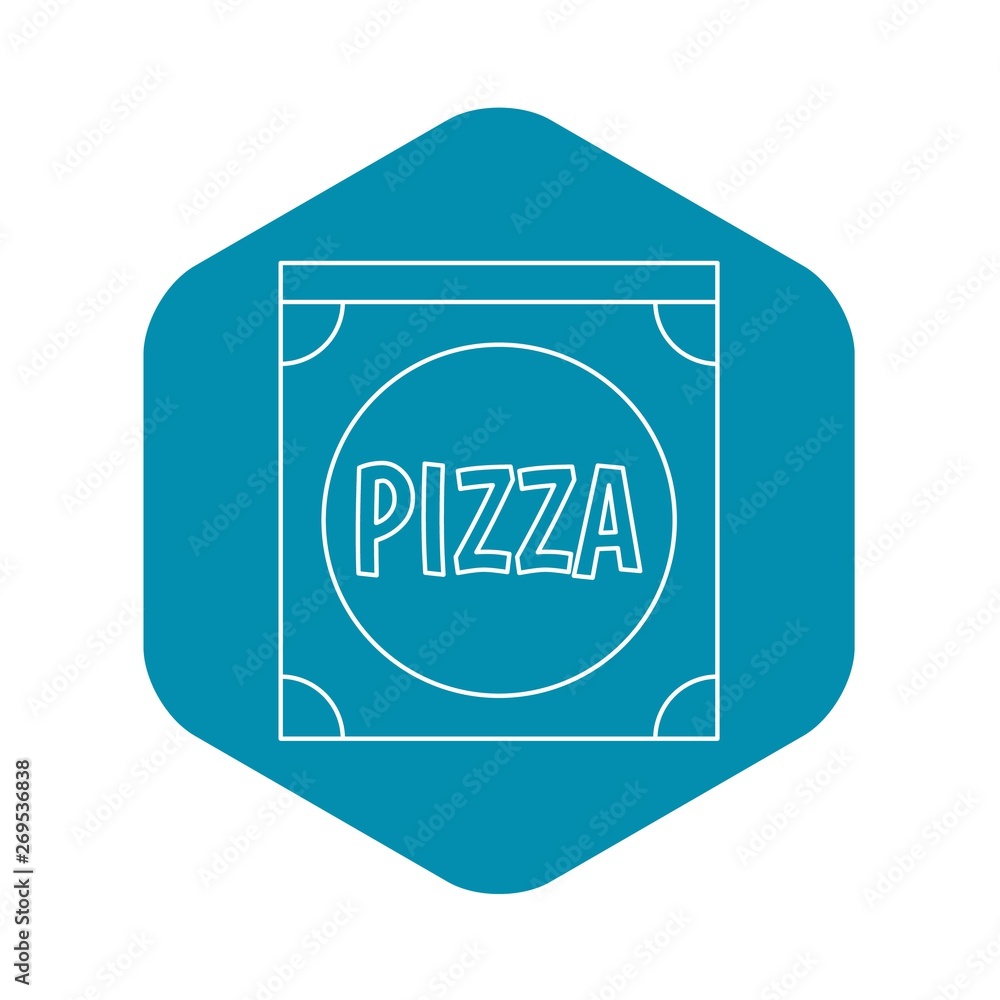 Pizza box icon. Outline illustration of pizza box vector icon for web Pizza box icon. Outline illustration of pizza box vector icon for web