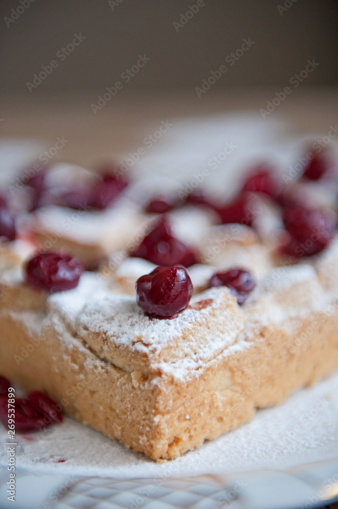 Cherry pie with heart shaped on the rustic background Cherry pie with heart shaped on the rustic background