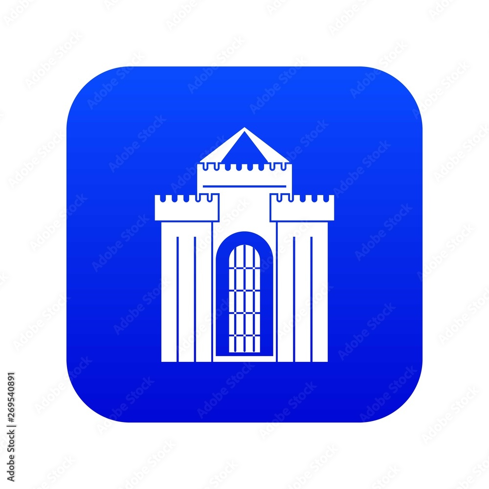 Medieval palace icon digital blue for any design isolated on white vector illustration Medieval palace icon digital blue for any design isolated on white vector illustration