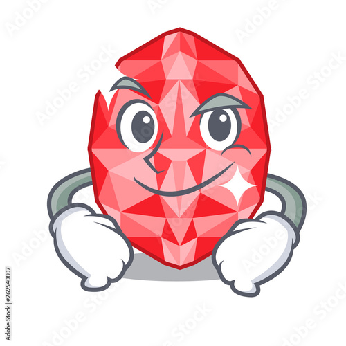 Smirking ruby gems isolated with the character