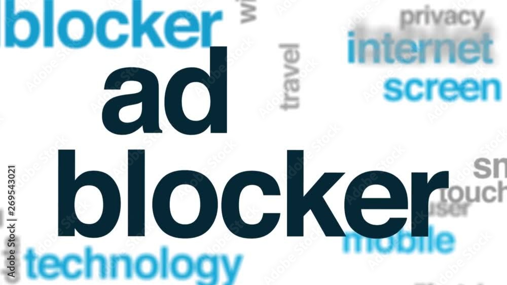 Ad blocker animated word cloud. Kinetic typography. Ad blocker animated word cloud. Kinetic typography.