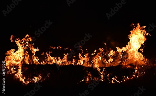 fire flame in darkness for abstract background