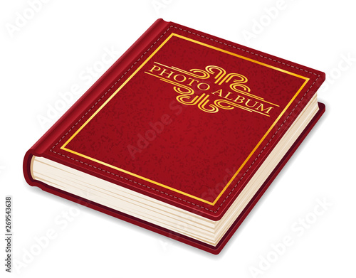 old retro vintage photo album closed in cover stock vector illustration