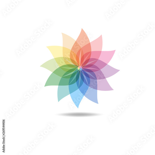 Beautiful Flower Color Wheel. Vector abstract 