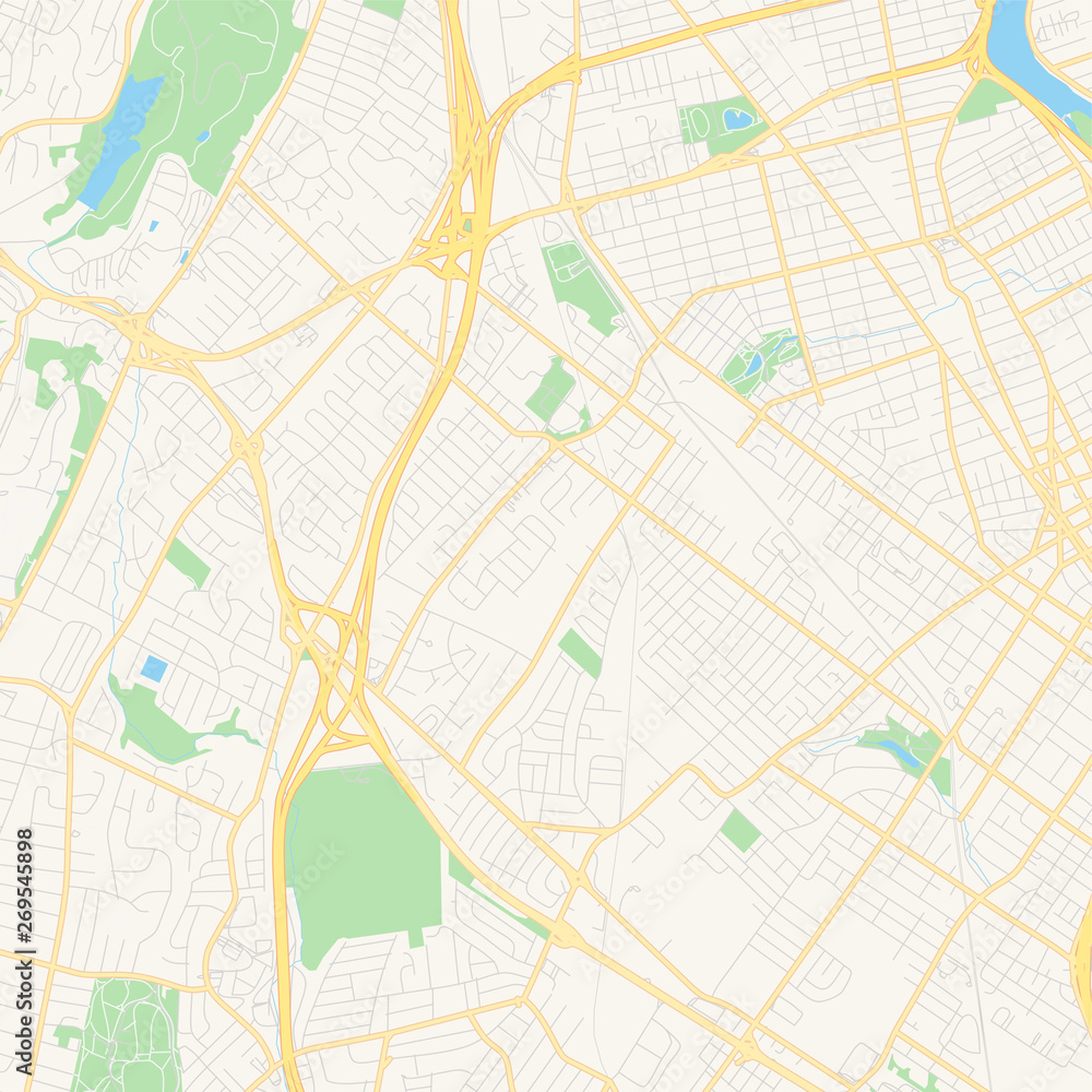 Obraz premium Empty vector map of Clifton, New Jersey, USA
