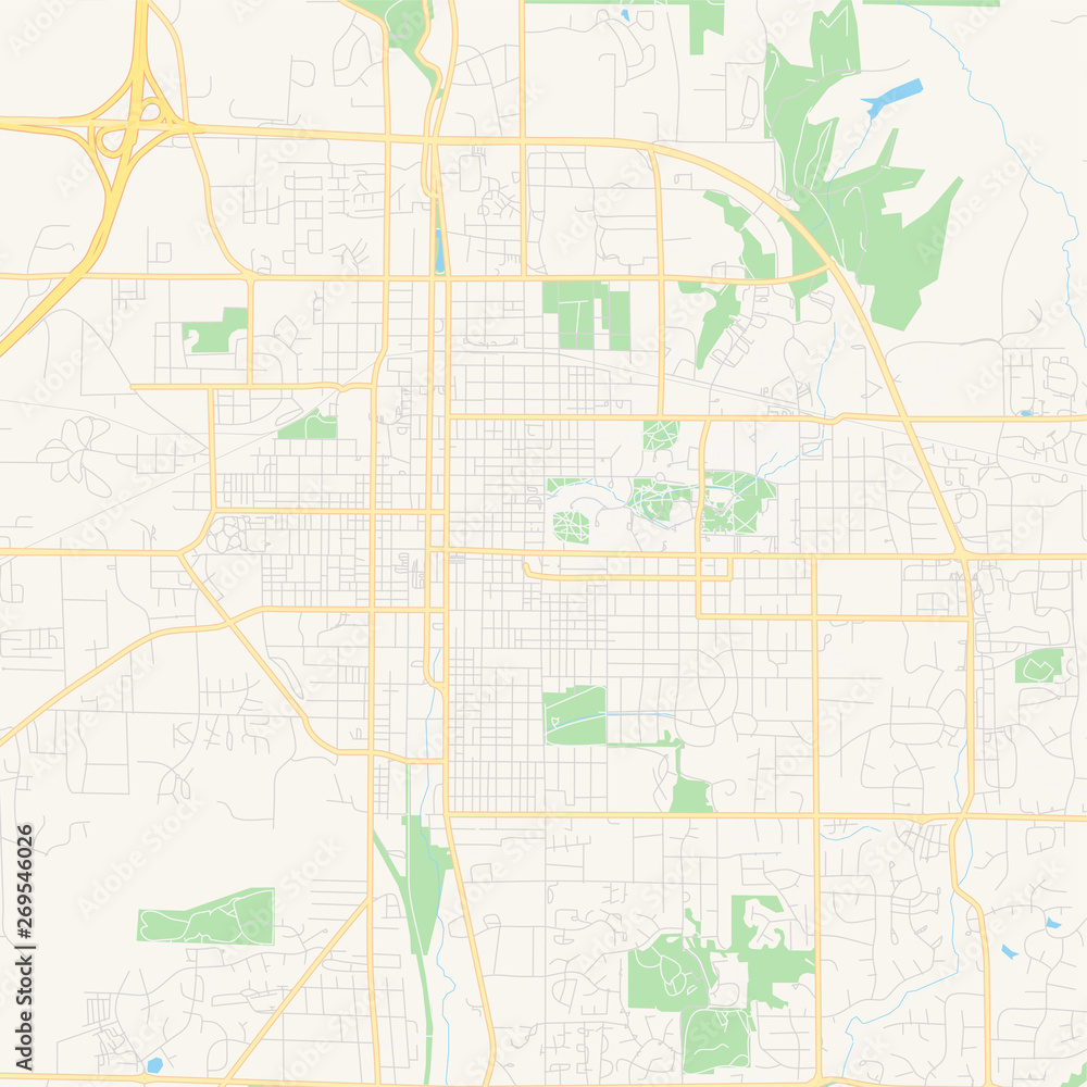 Naklejka premium Empty vector map of Bloomington, Indiana, USA