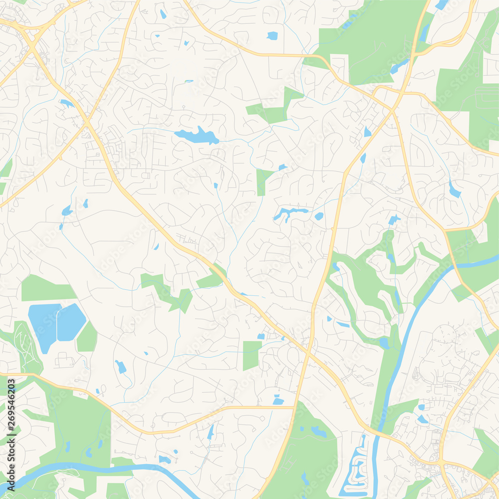 Empty vector map of Johns Creek, Georgia, USA