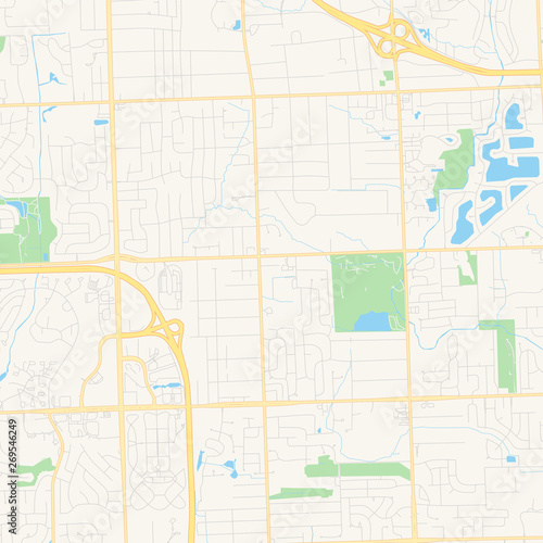 Empty vector map of Troy  Michigan  USA