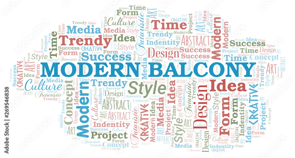 Modern Balcony word cloud. Wordcloud made with text only.