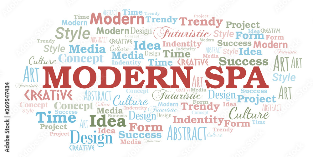 Fototapeta premium Modern Spa word cloud. Wordcloud made with text only.