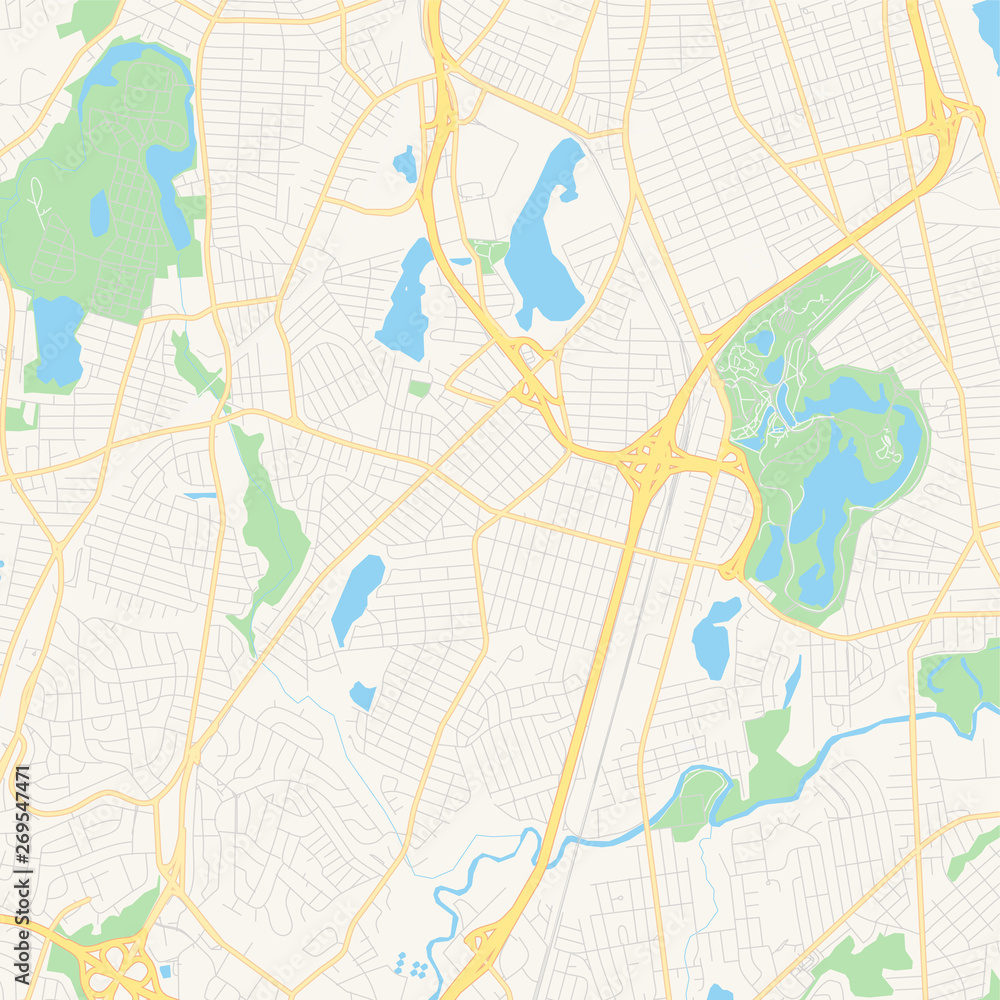 Empty vector map of Cranston, Rhode Island, USA