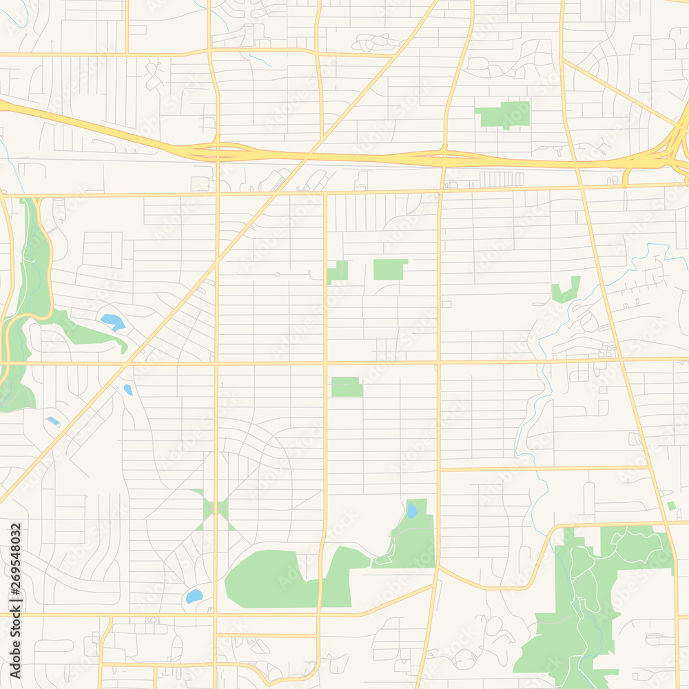 Fototapeta premium Empty vector map of Parma, Ohio, USA
