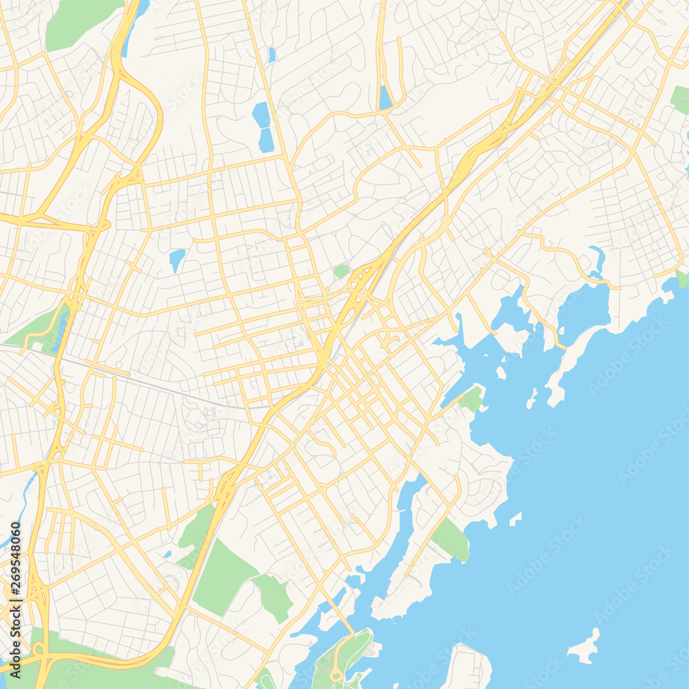 Empty vector map of New Rochelle, New York, USA