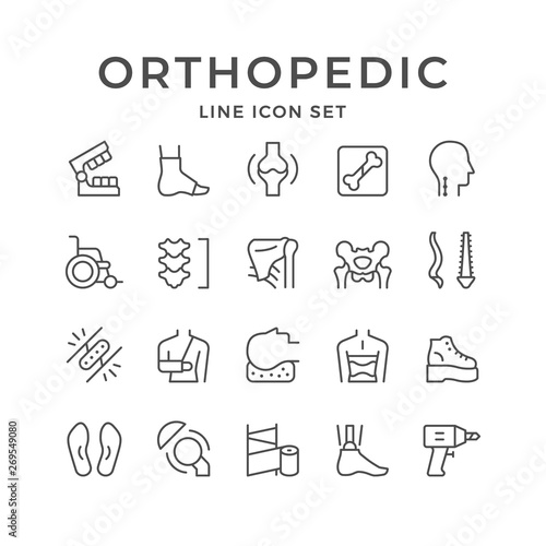 Set line icons of orthopedics