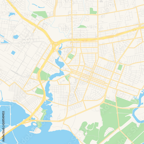 Empty vector map of Baytown  Texas  USA