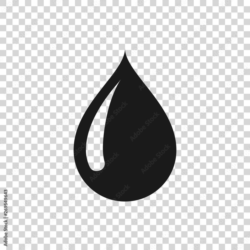 Grey Water drop icon isolated on transparent background. Vector