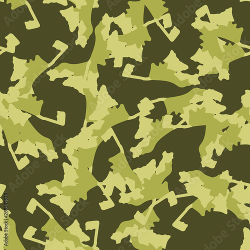 Jungle camouflage of various shades of green colors