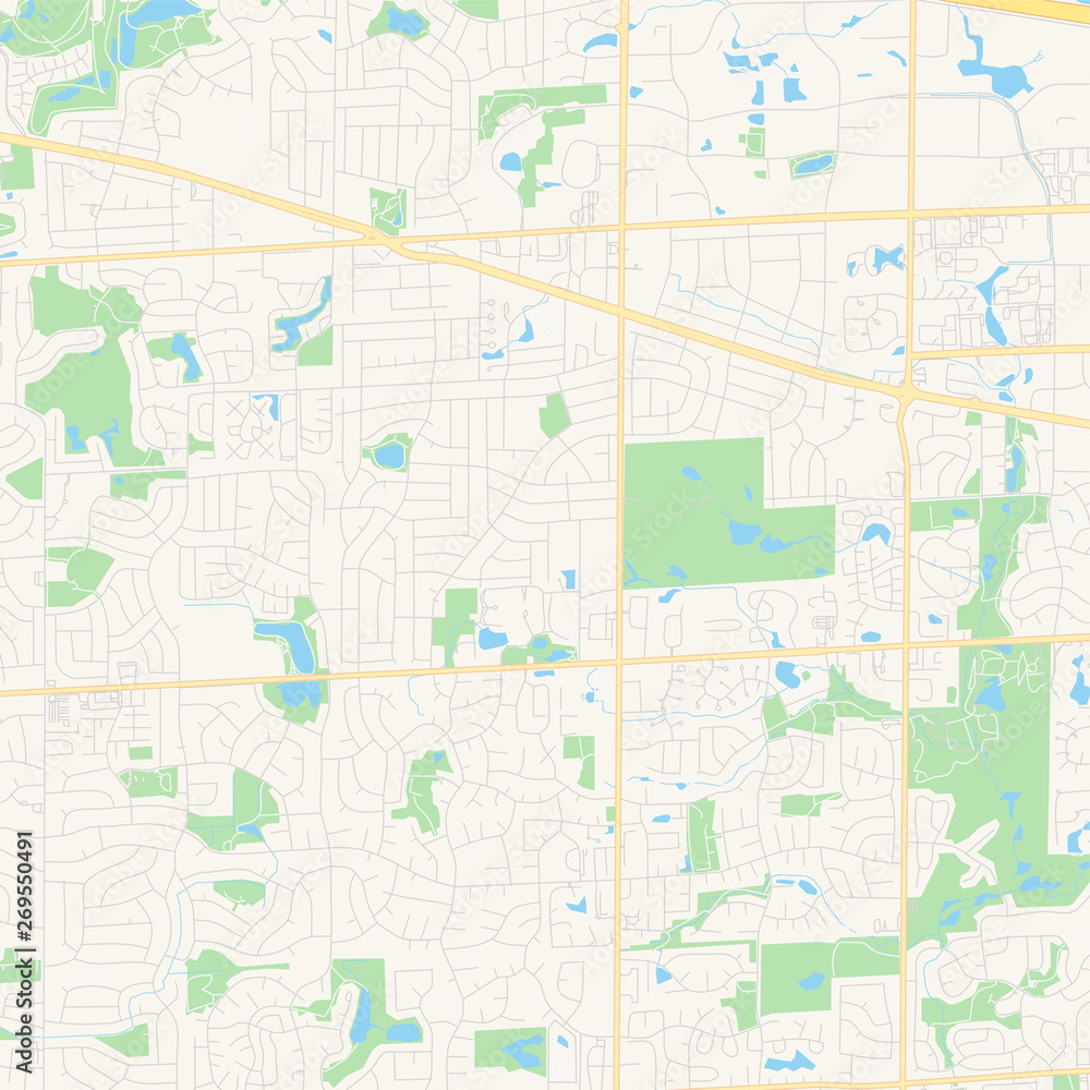 Empty vector map of Schaumburg, Illinois, USA