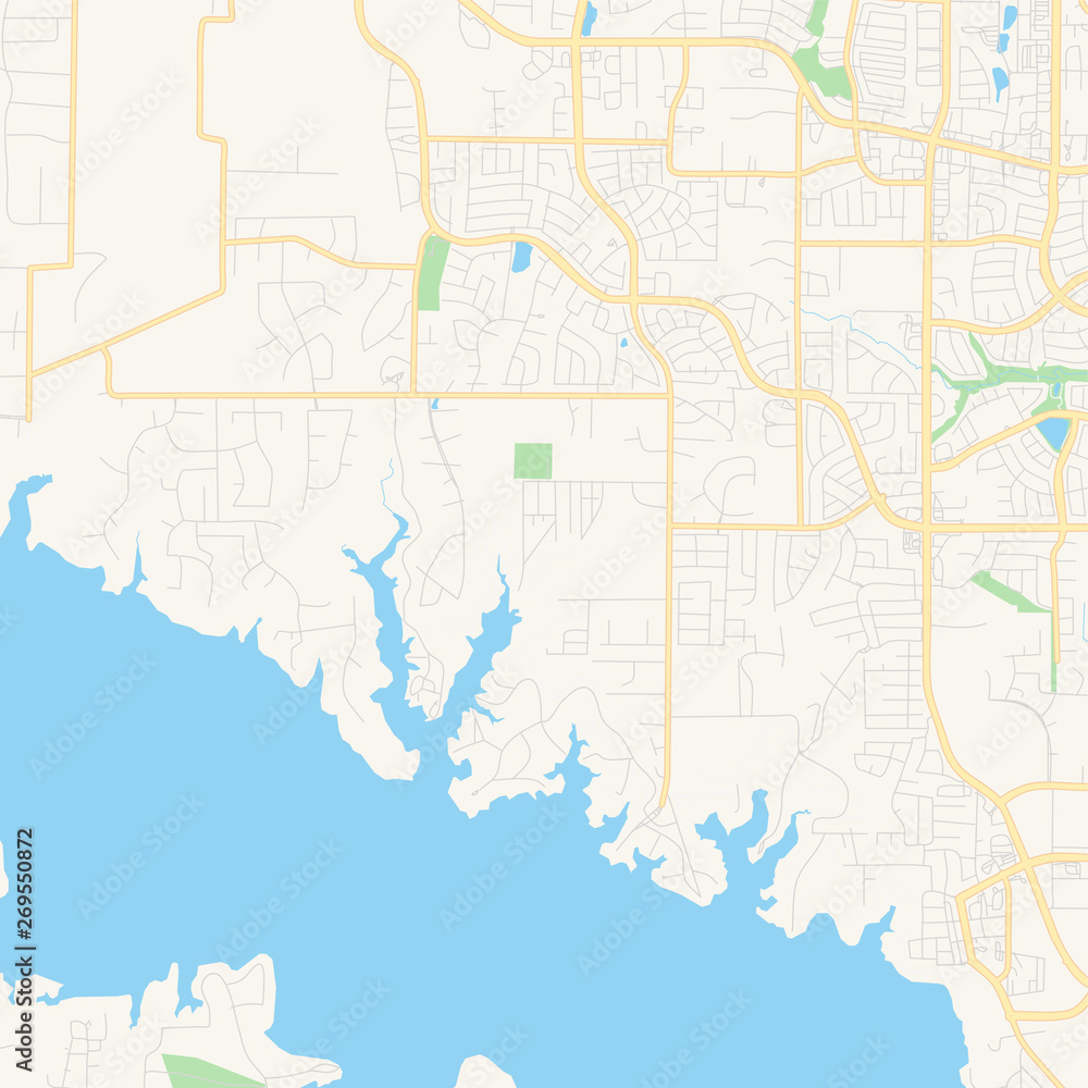 Empty vector map of Flower Mound, Texas, USA