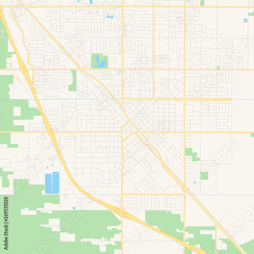 Empty vector map of Turlock, California, USA photo