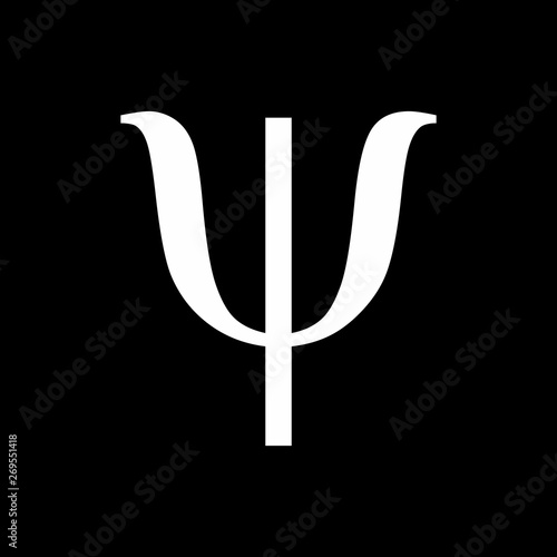 Illustration of Psi greek sign on dark background